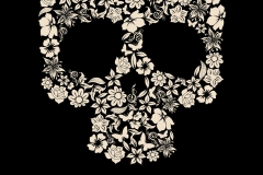 flower skull vector