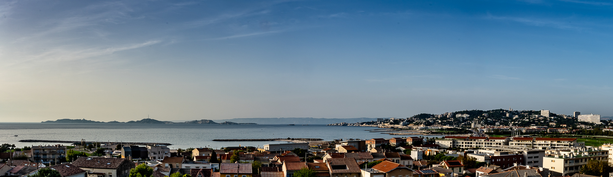 Marseille panorama les îles, plages du Prado, Borély. © Stéphane Chassignole